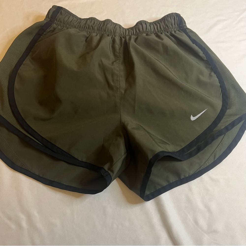 Nike Tempo Olive Green Running‎ Shorts Black Trim Women’s XS